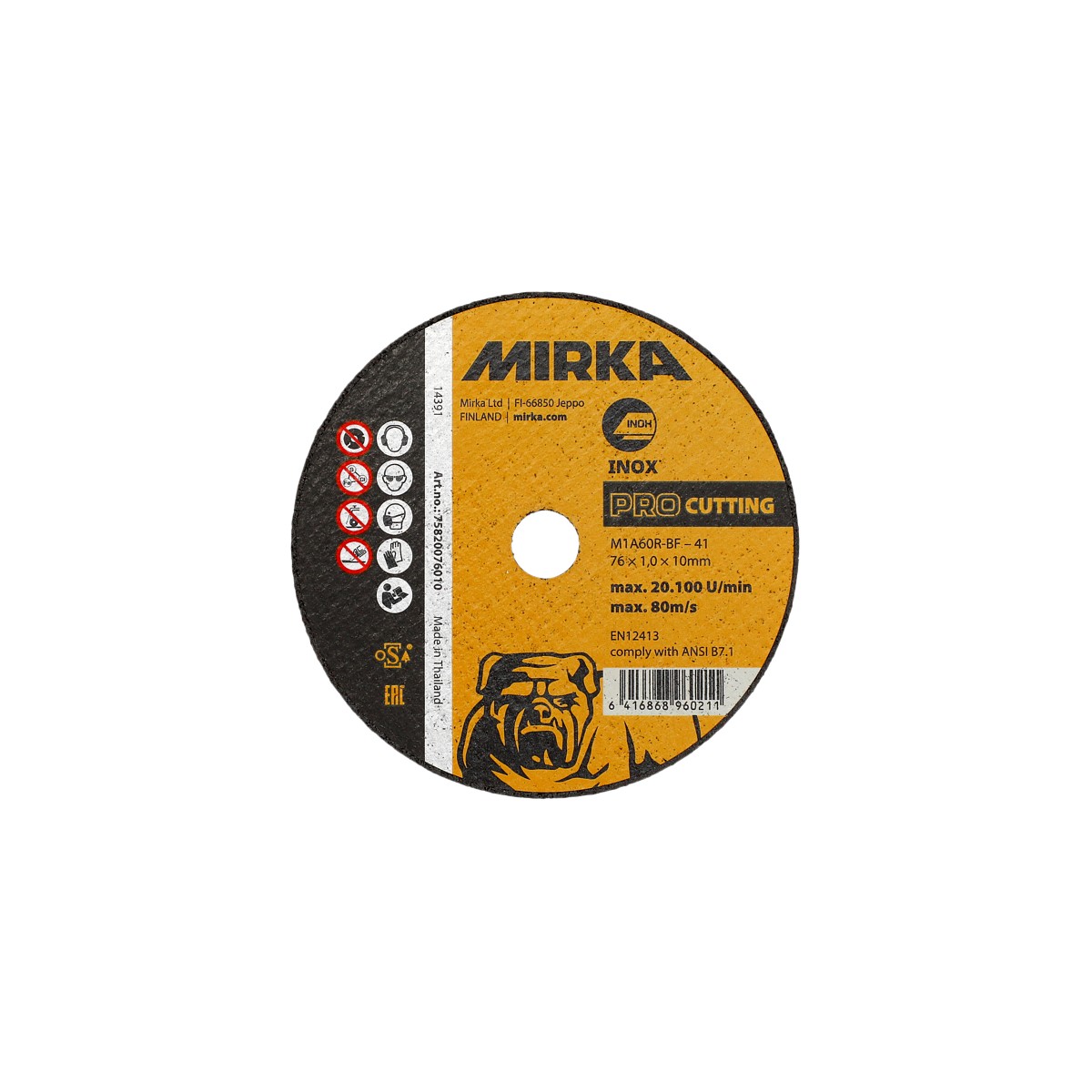 Griešanas ripa pro 76×1,0x10mm inox