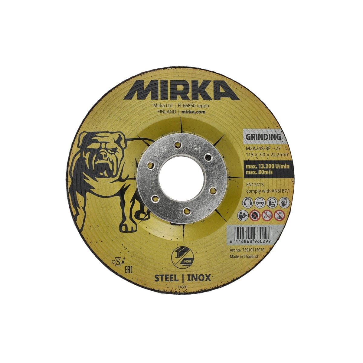 Slīpēšanas disks 115×7,0x22,2mm inox