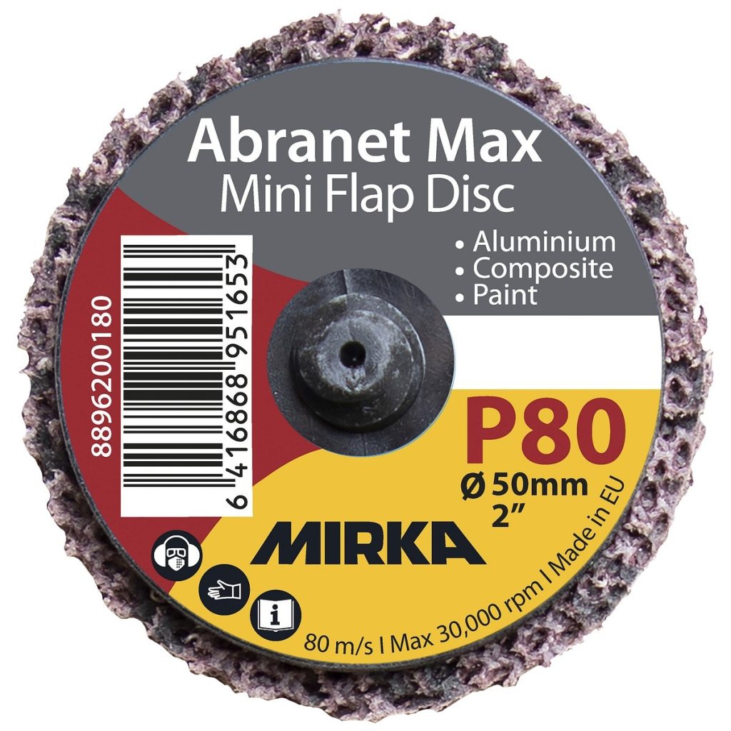 ABRANET MAX MINI LĀPSTIŅDISKS P80 50 MM AR ĀTRU FIKSATORU 2 GAB.