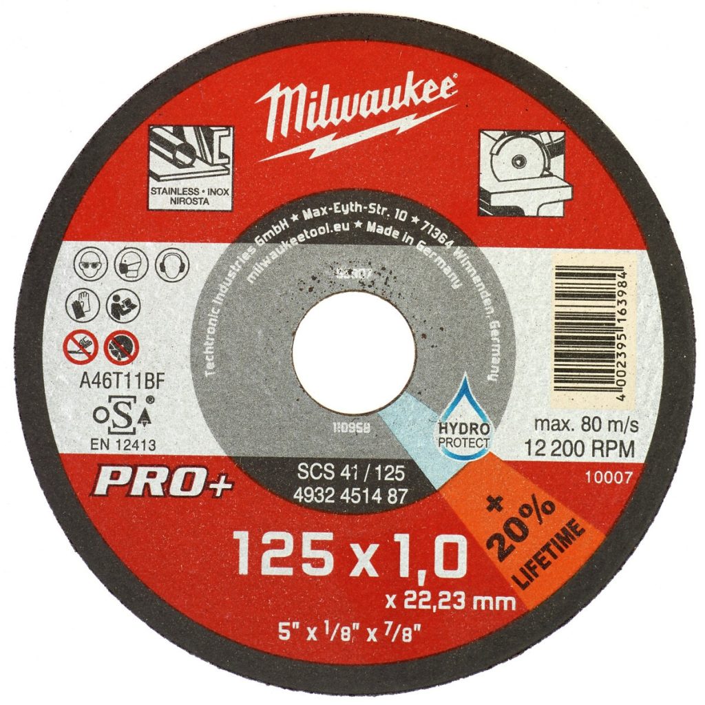 Griešanas ripa 125×1,0x22,2 mm pro+ scs 41 inox