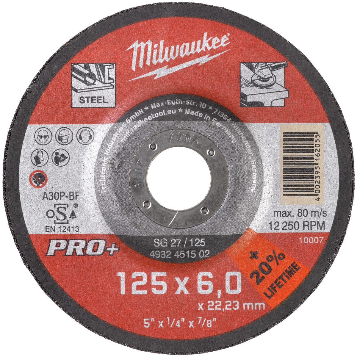 Slīpēšanas disks 125×6,0x22,2mm pro+ sg 27