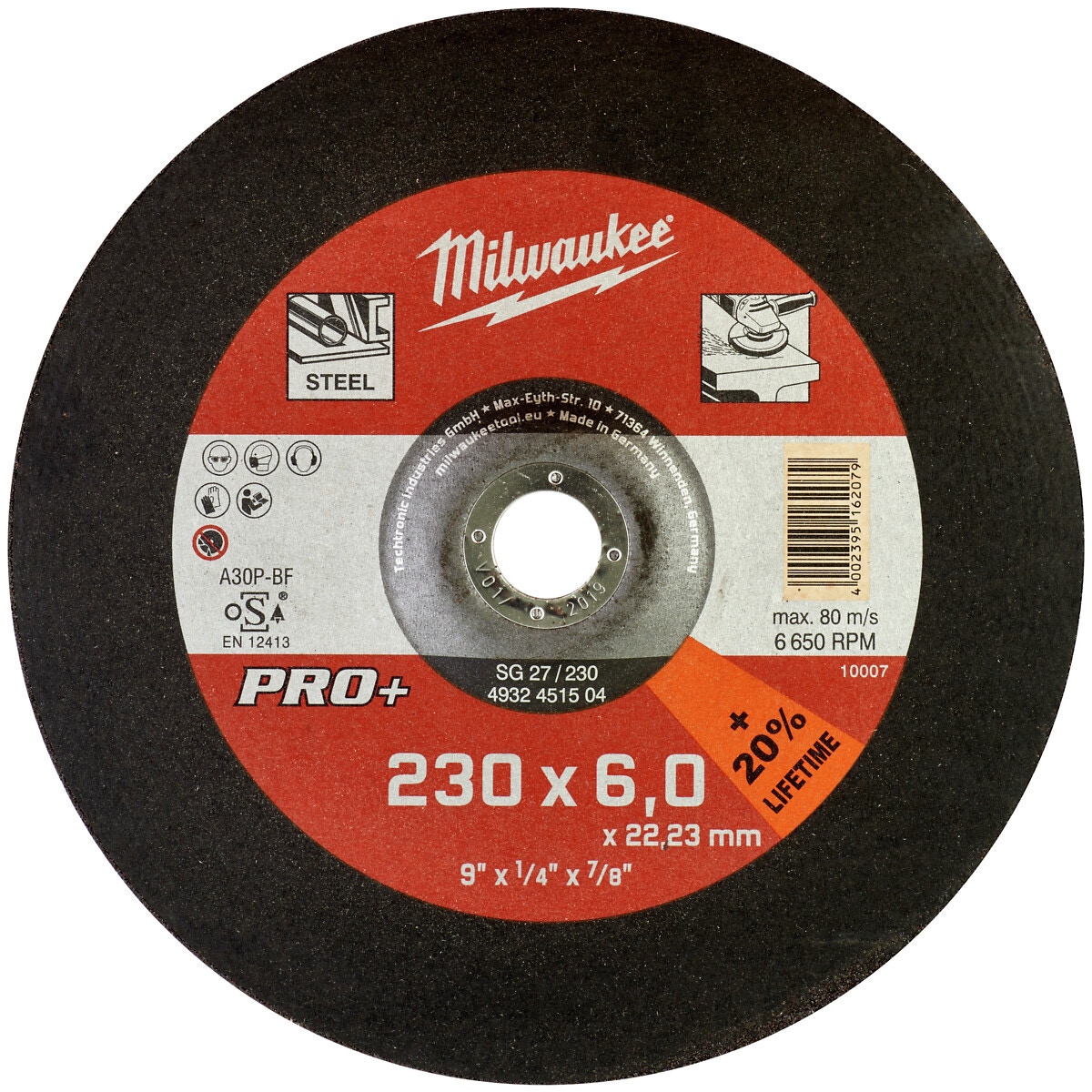 Slīpēšanas disks 230×6,0x22,2mm pro+ sg 27