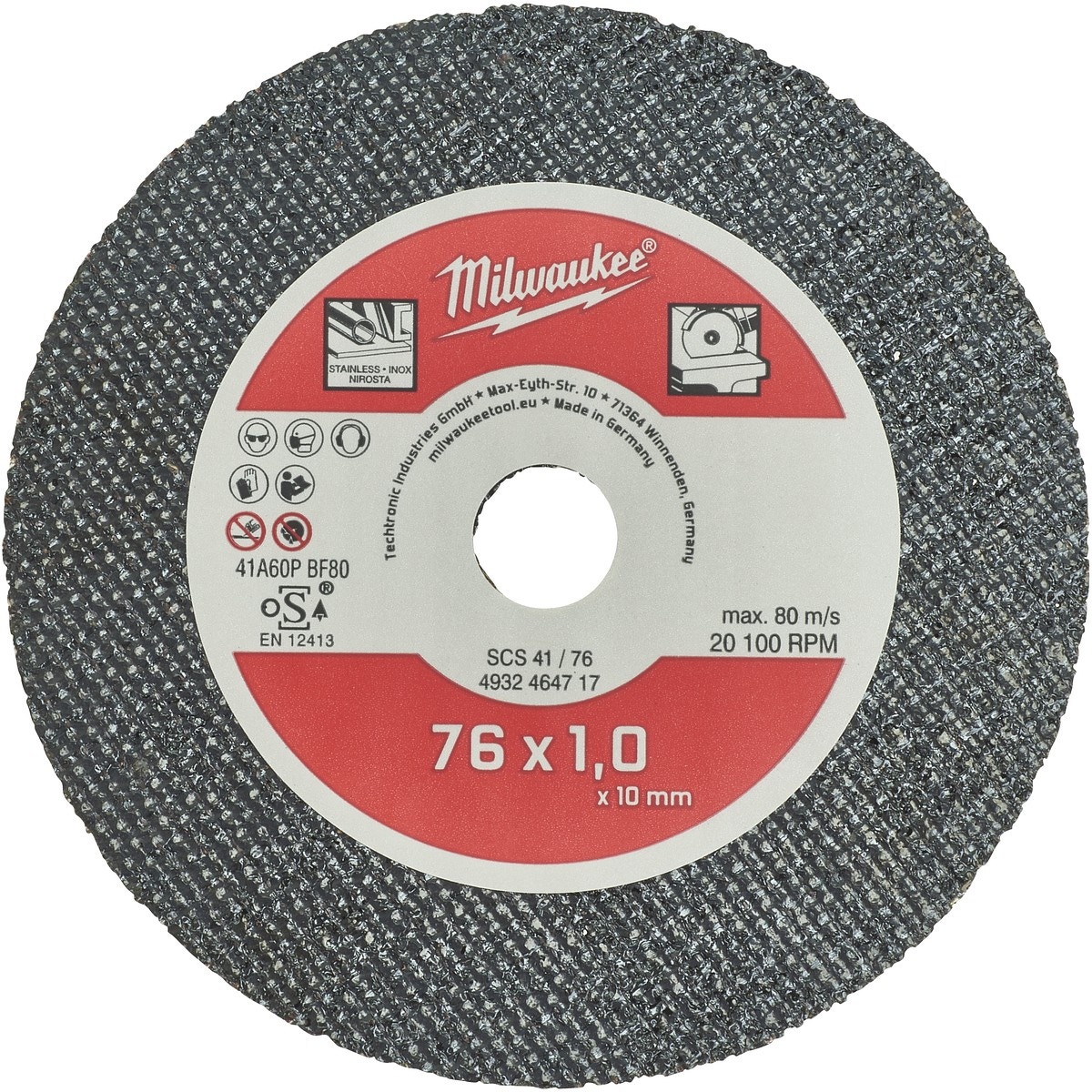 GRIEŠANAS DISKS SCS41 / 76/10 MM