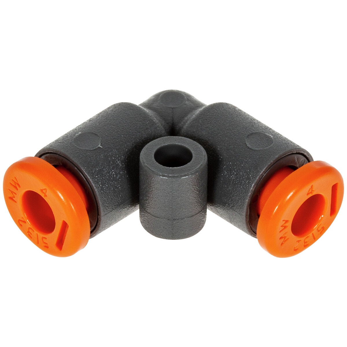 PUSH-IN SAVIENOJUMS 8 MM 90 LEŅĶA LĪKUMS NO TEHNOPOLIMĒRA R21IP