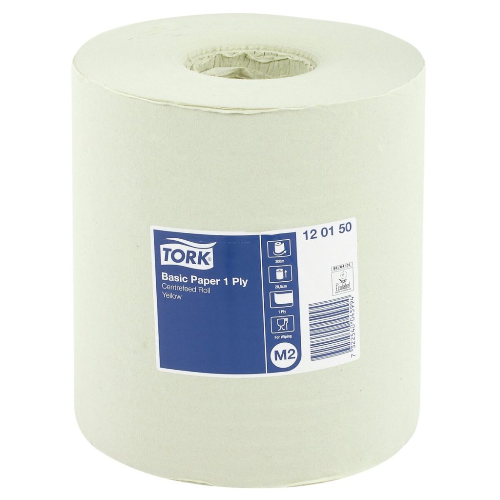 Papīrs pamata 300m 20,5cm dzeltens tork m2 tork