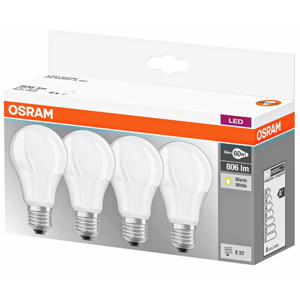 Led spuldze 8,5w/827 e27 classic a60 4gab.