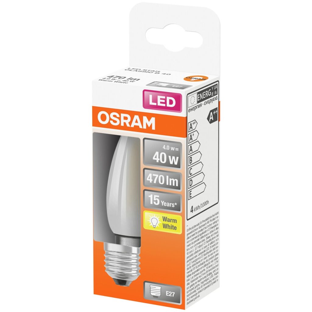 Led zvaigzne classic b matēts 40 bez apgaismojuma 4w/827 e27