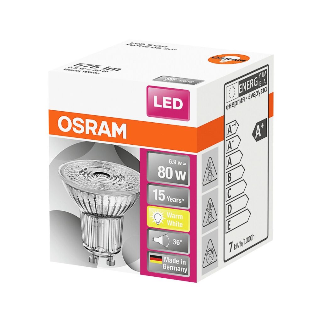 Led zvaigzne par16 80 non-dim 36degr. 6,9w/827 gu10