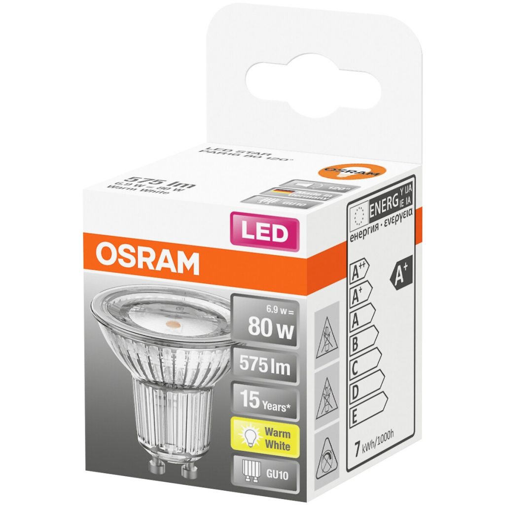 Led zvaigzne par16 80 non-dim 120degr. 6,9w/827 gu10