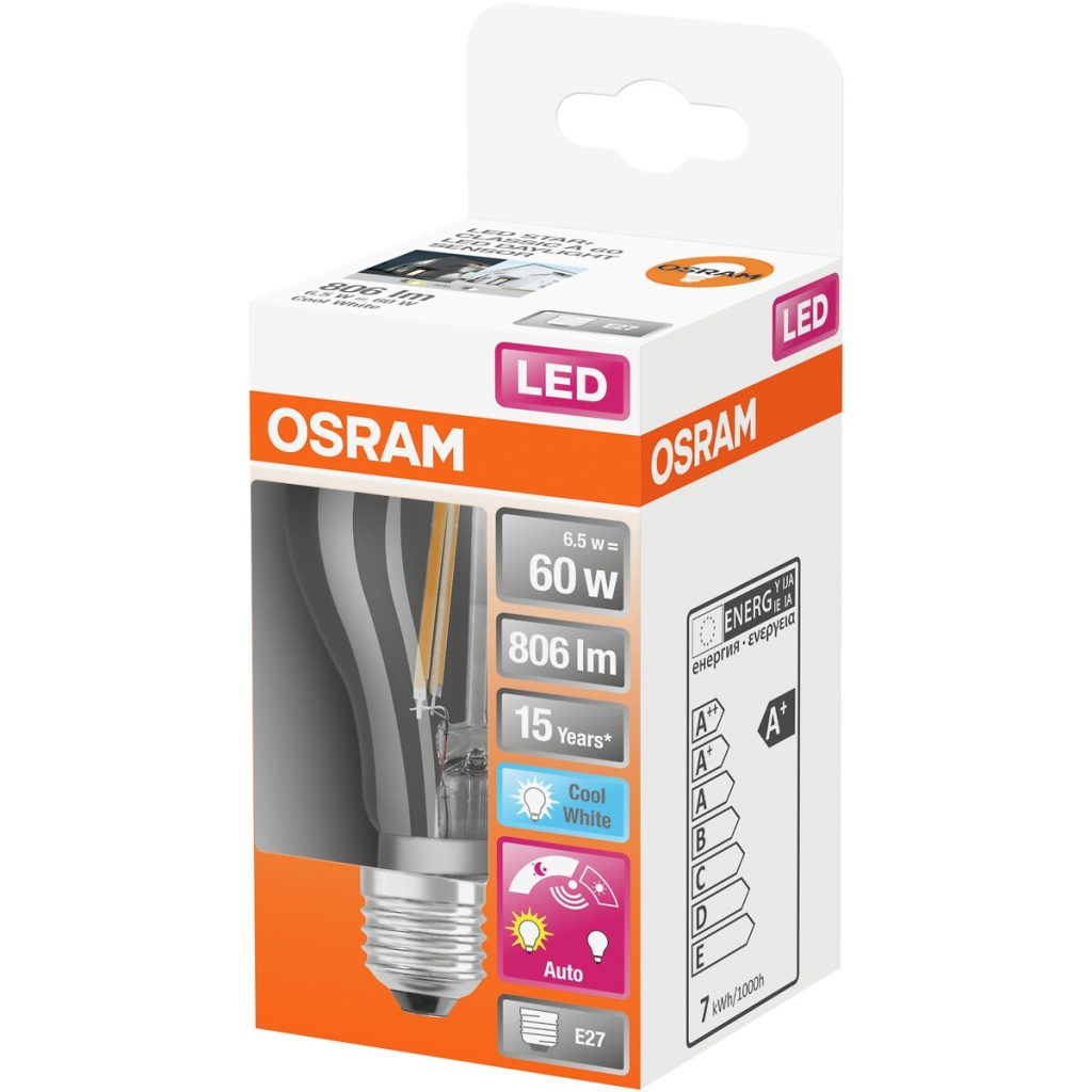 Led star+ clas a ds caurspīdīgs 60 bez apgaismojuma 6,5 W/840 e27
