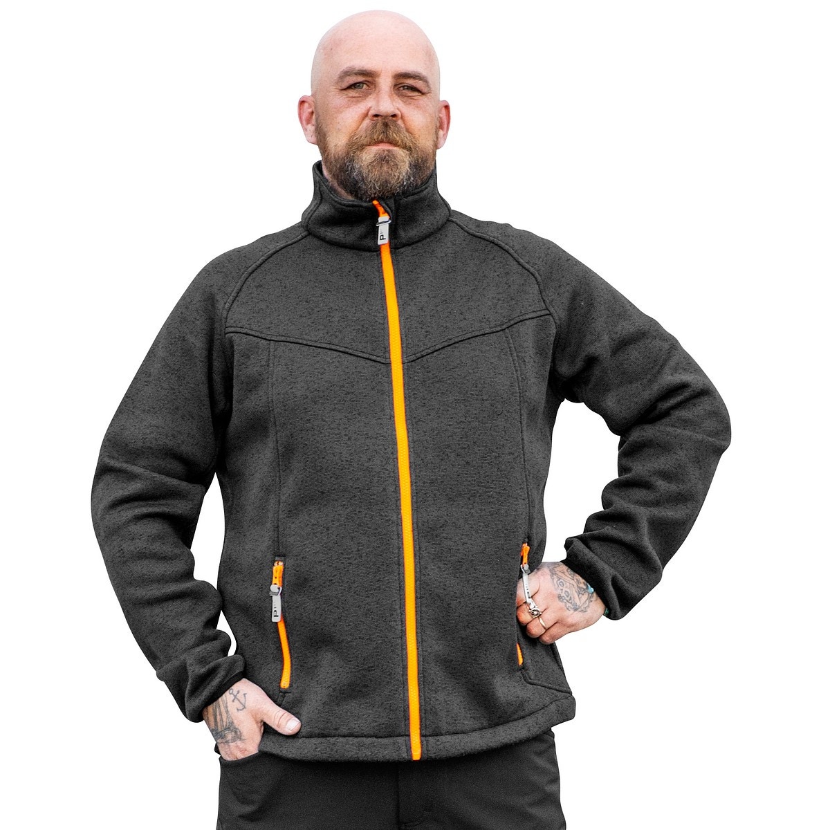 Trikotāžas flīsa jaka xs antigor d.grey melange/fl