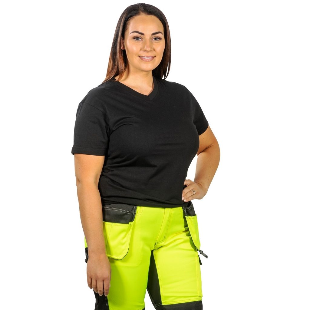 T-krekls m rilla ladies melns v-neck