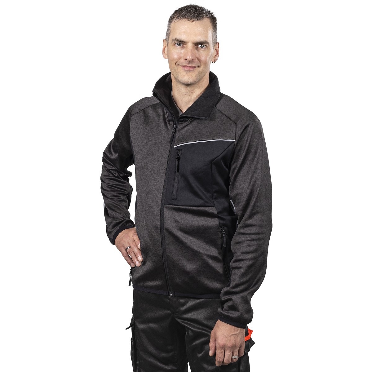 FLĪSA JAKA ELASTĪGA L CAYDEN D.GREY/BLACK