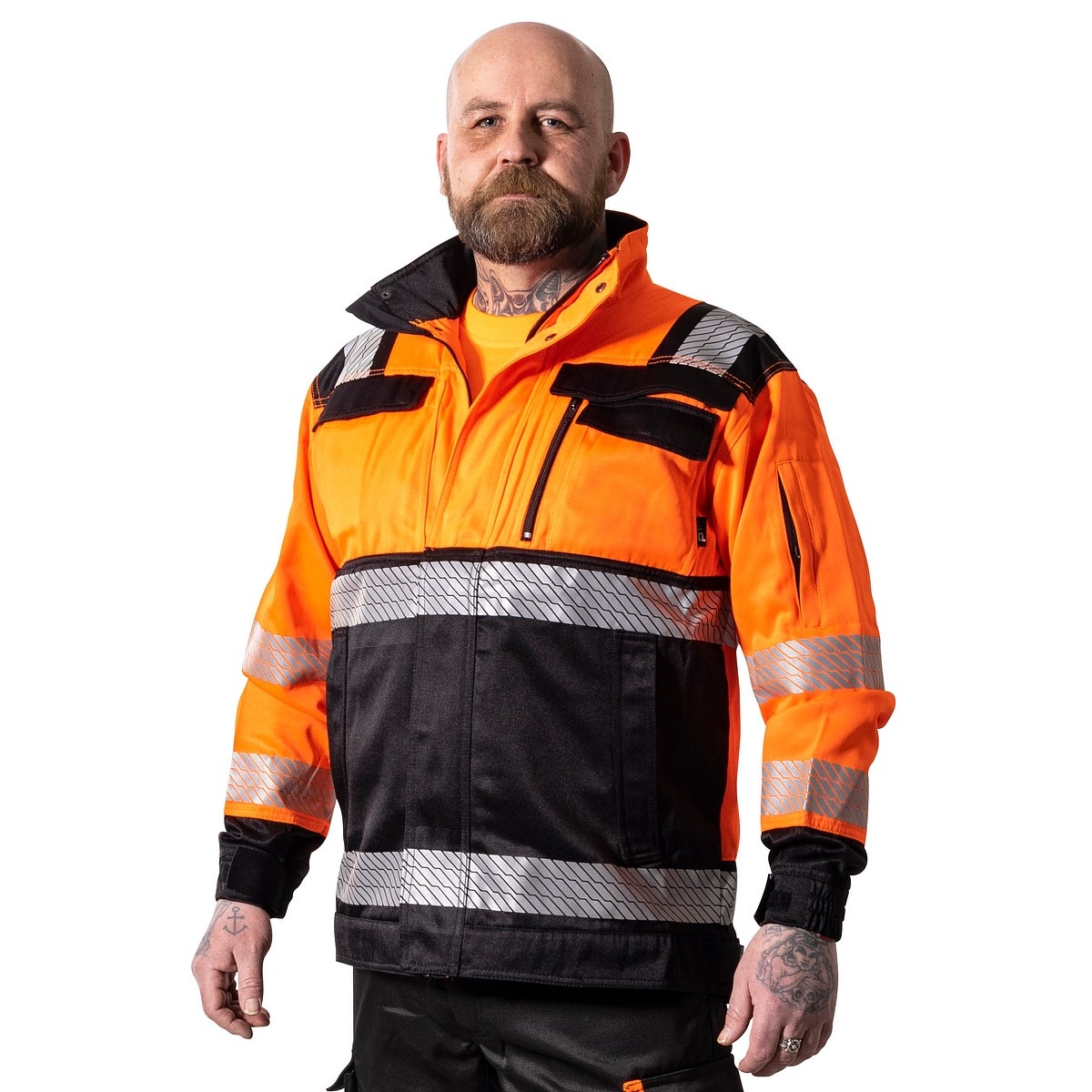 Jaka 2xl graniitti fl.orange/melns cl2 en20471
