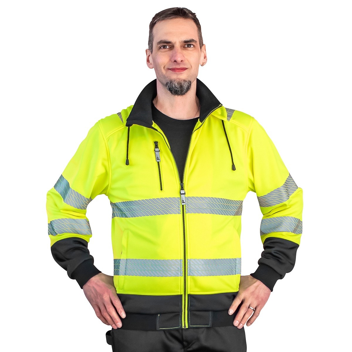 Pilna rāvējslēdzēja aizdare ar kapuci 4xl anders fl.yel cl2