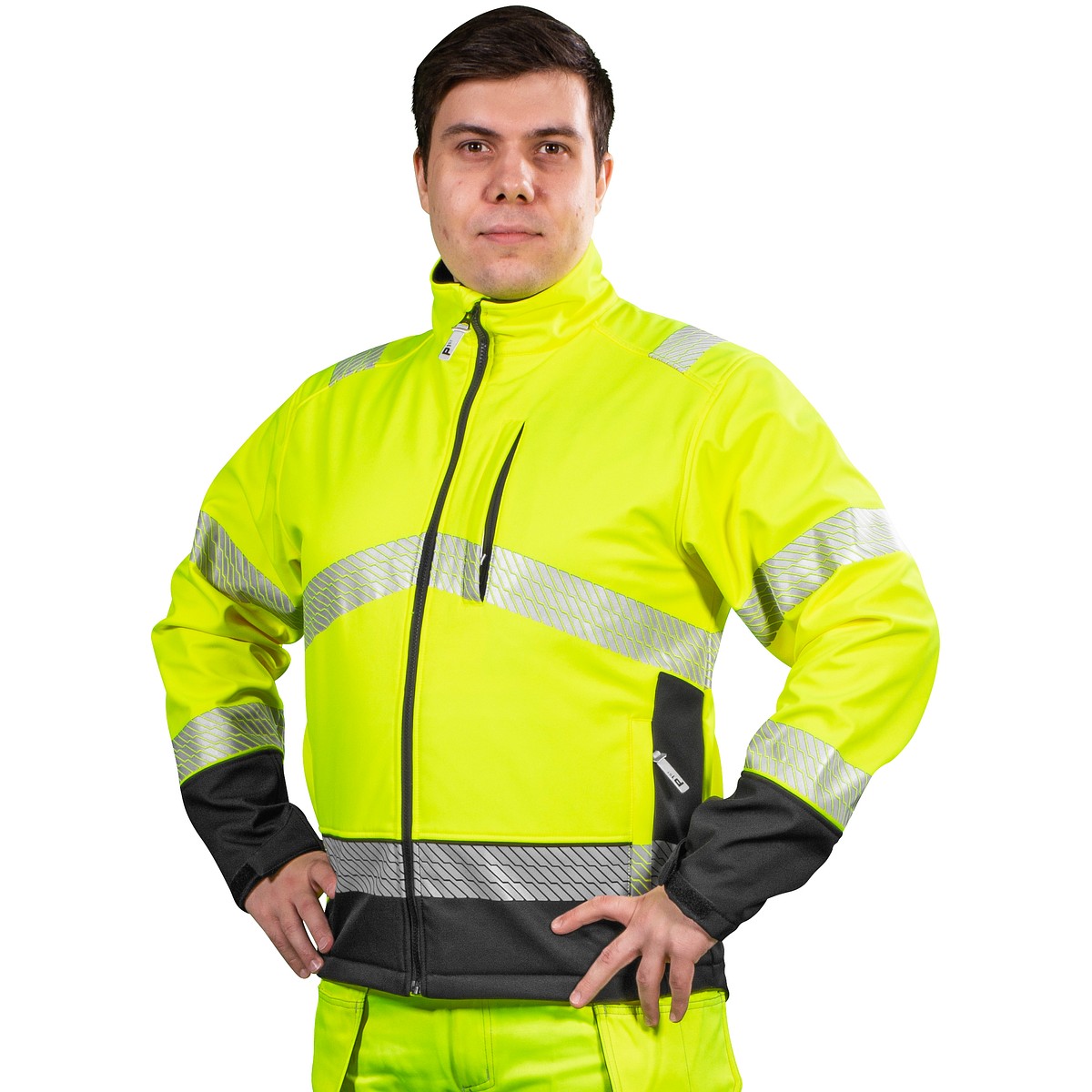 Softshell jaka xs randal fl.yel/blk cl2 en20471
