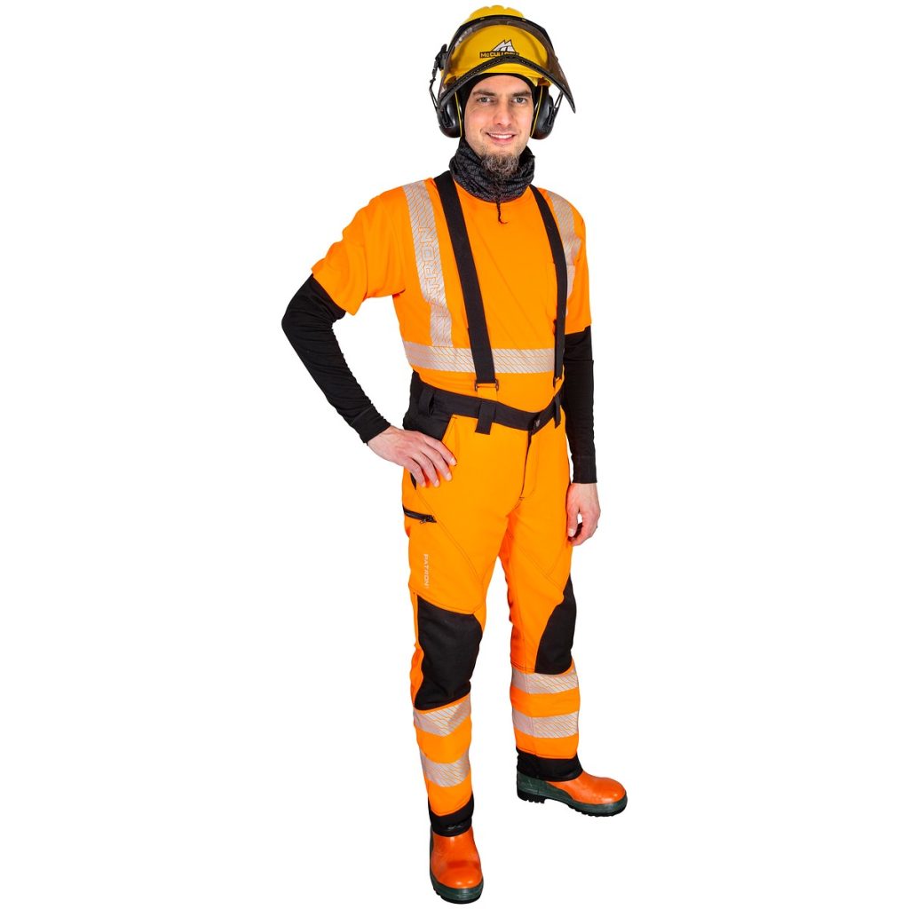 Bikses d108 lumberjack fl.orange/melns en11393-2