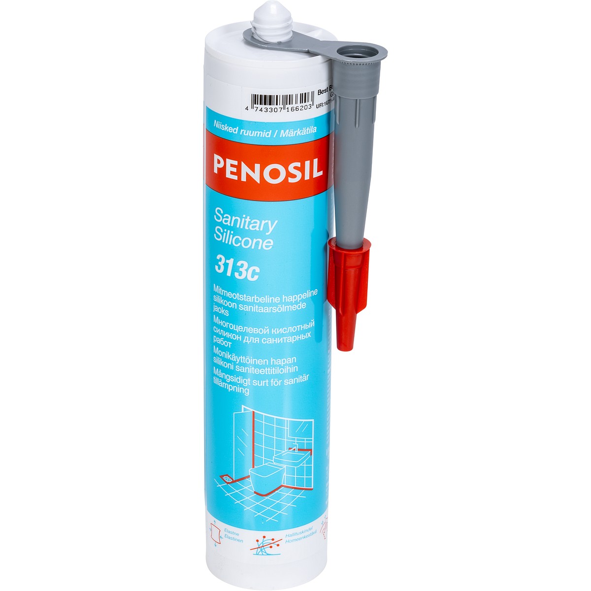 Sanitārais silikons 310ml pelēks penosil prof.