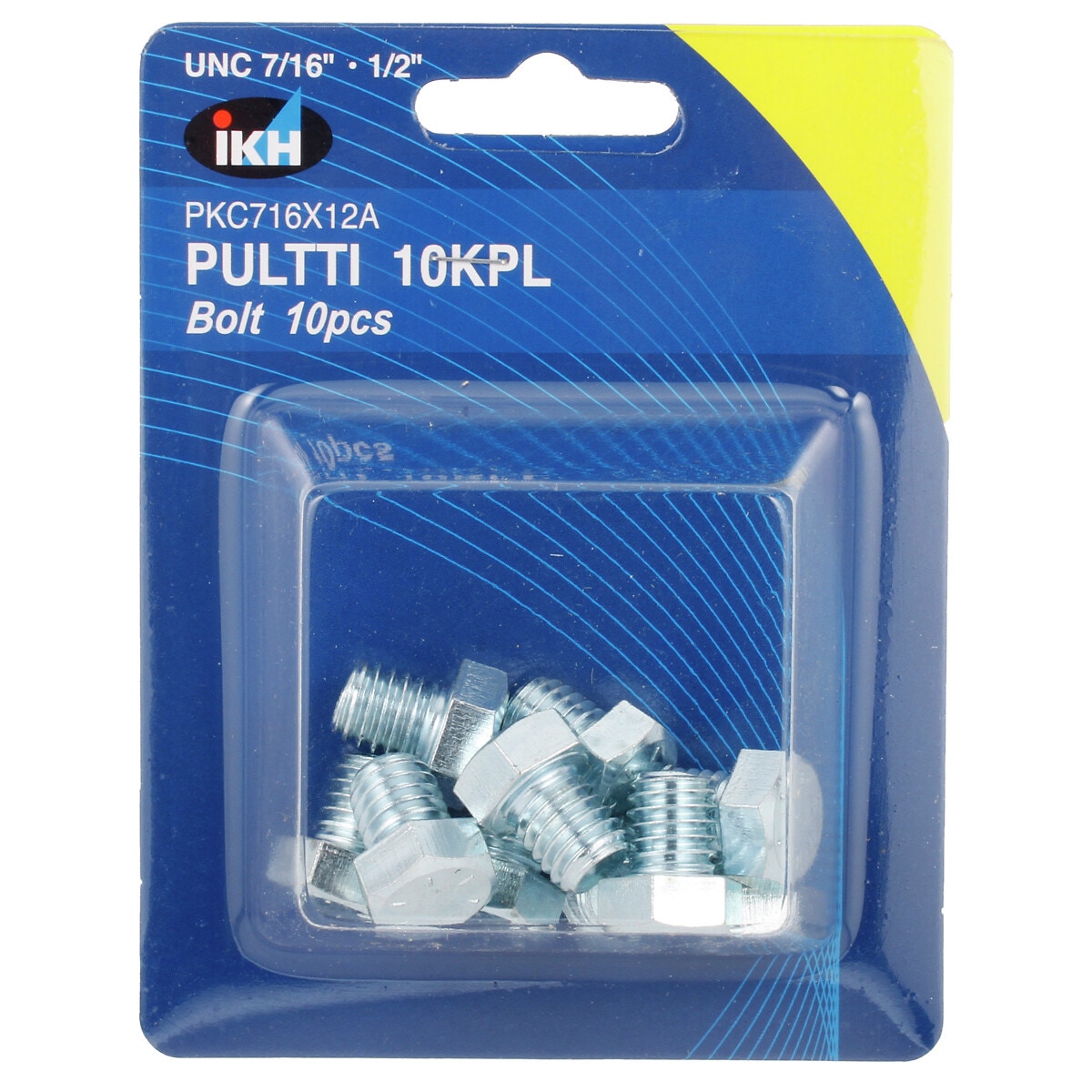 Skrūve unc unc 7/16 x 1/2" 10 gab. ar cinka pārklājumu