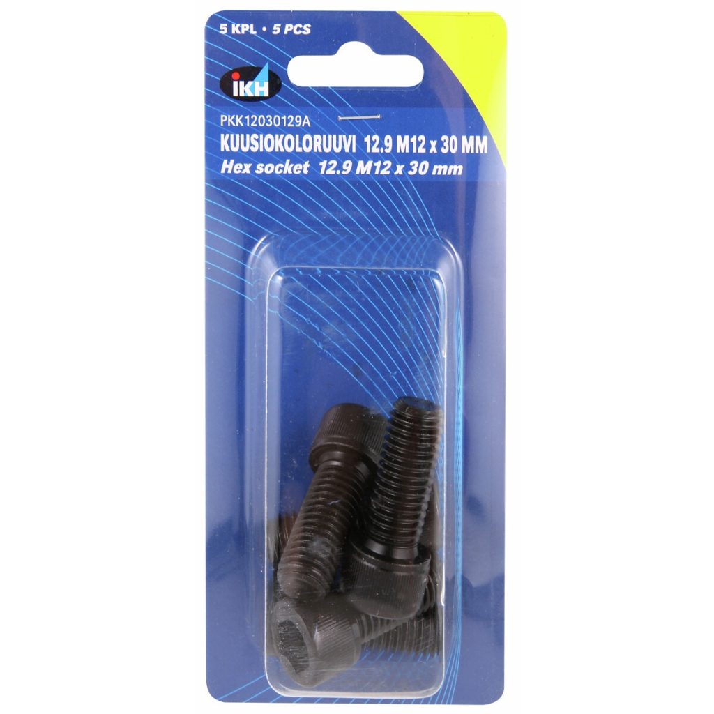 Seškanšu skrūve ar galvu m12x30 12,9 5gab din912