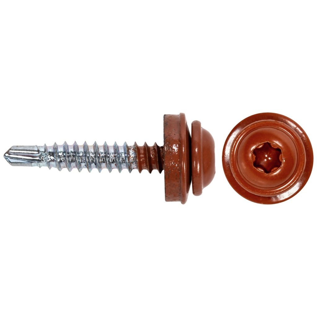 Skārda skrūve 4,2×25 a2 100gab sarkans/ral8004