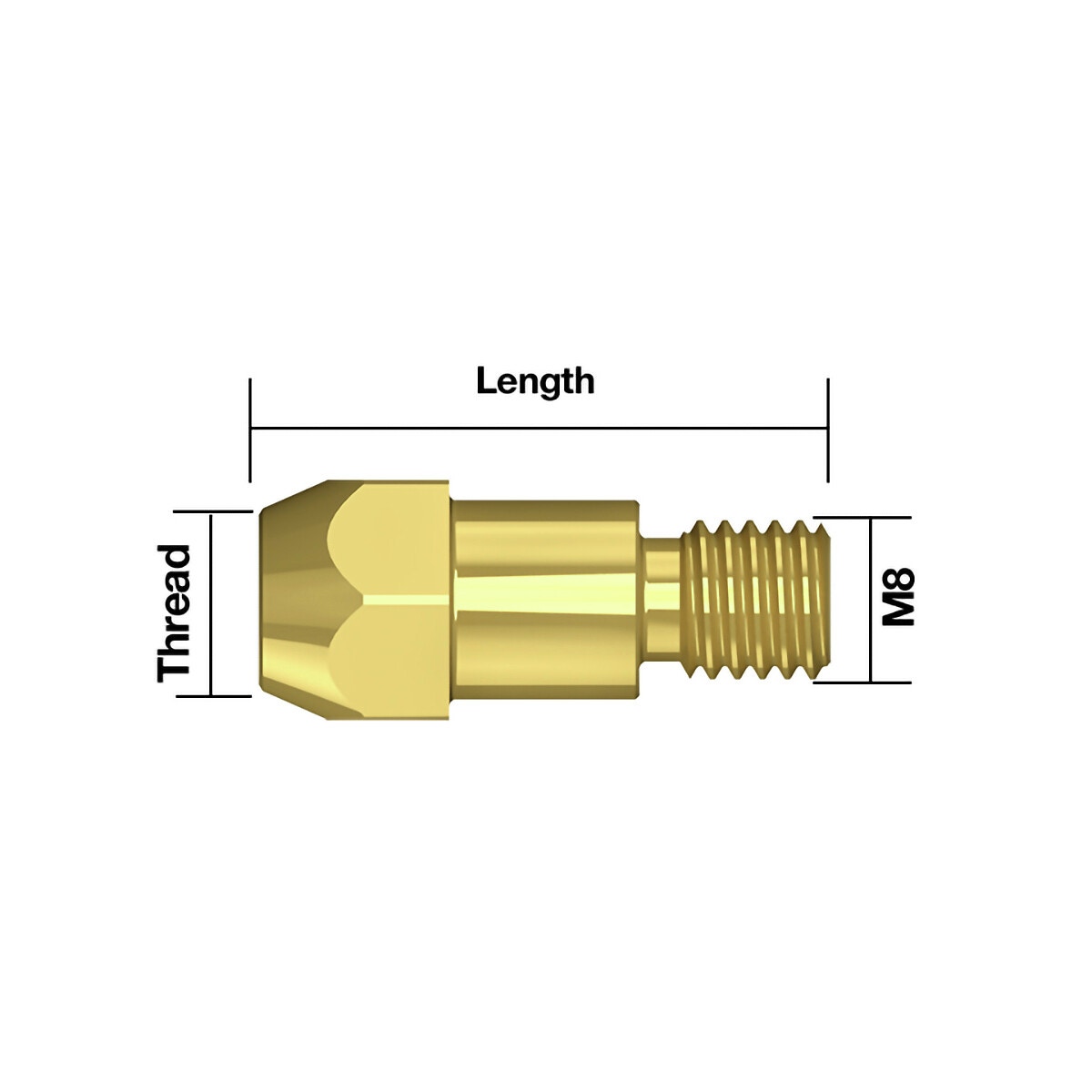 Uzgaļa adapteris 1.12" / 28,5 mm, M8, 5 gab.