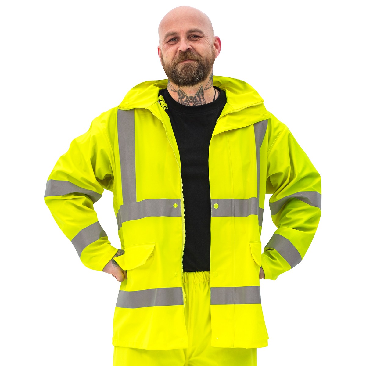 Lietus jaka 4xl hi-vis dzeltens cl3 en20471