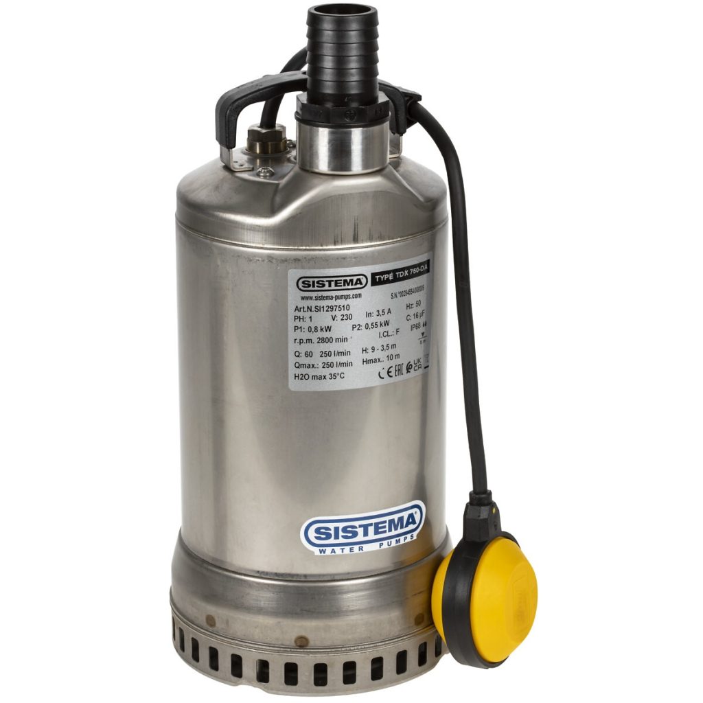 Iegremdējamais sūknis  tdx 750-da inox 800w / 230v