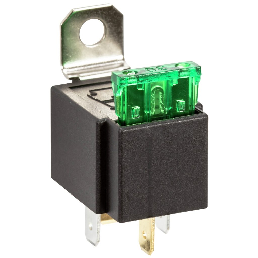 Pārslēgšanas relejs 4-pin 12v 30a ar drošinātāju