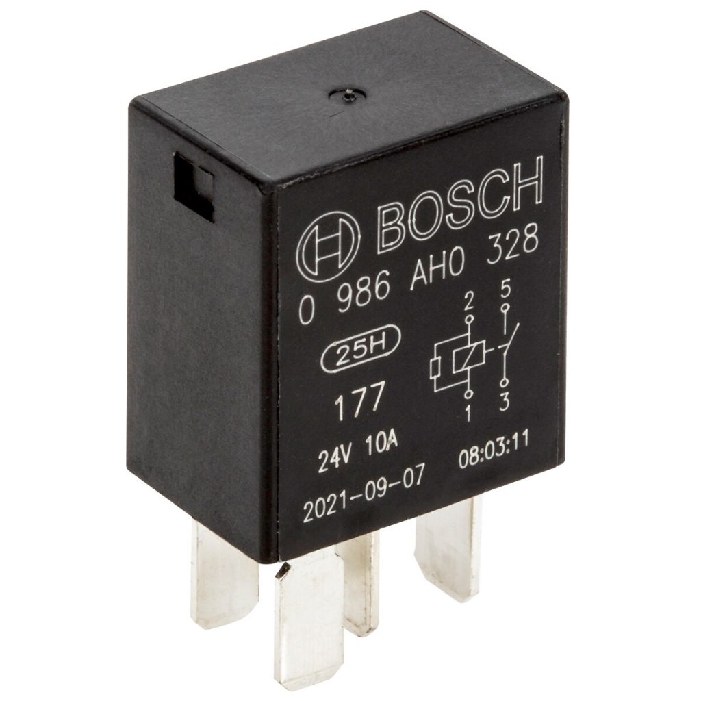 Mikrorelay 4-pin 24v 10a ar rezistors