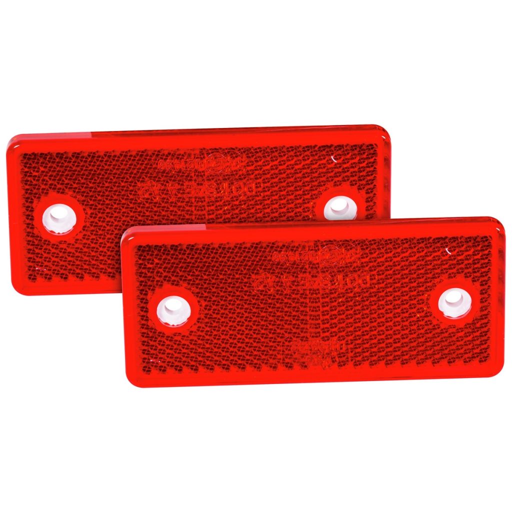 Atstarotājs 96x42mm sarkans montāžas caurumi 2 gab.