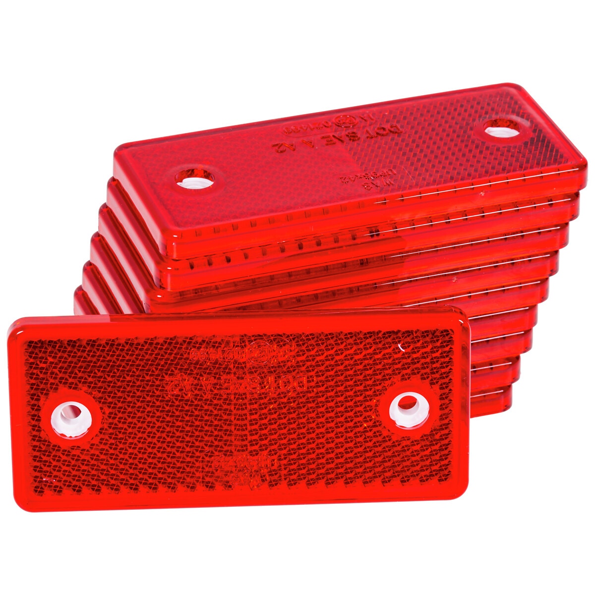 Atstarotājs 96x42mm sarkans montāžas caurumi 10 gab.