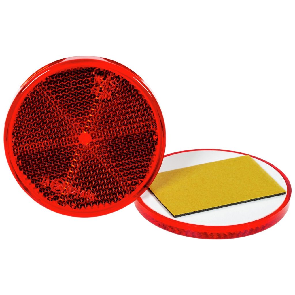 Atstarotājs sarkans apaļš 61mm pašlīmējošs 2 gab.