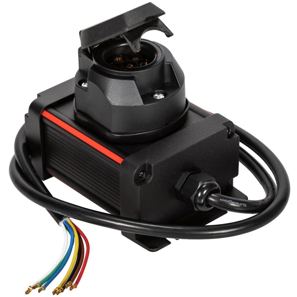 Sprieguma pārveidotājs 7-pin ligzda 24-12v dc