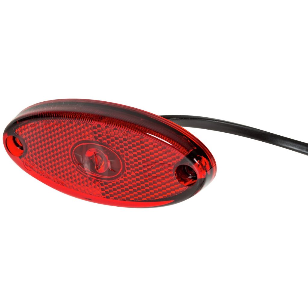 Sānu gabarītgaismas lukturis flatpoint ii sarkans led 12-24v