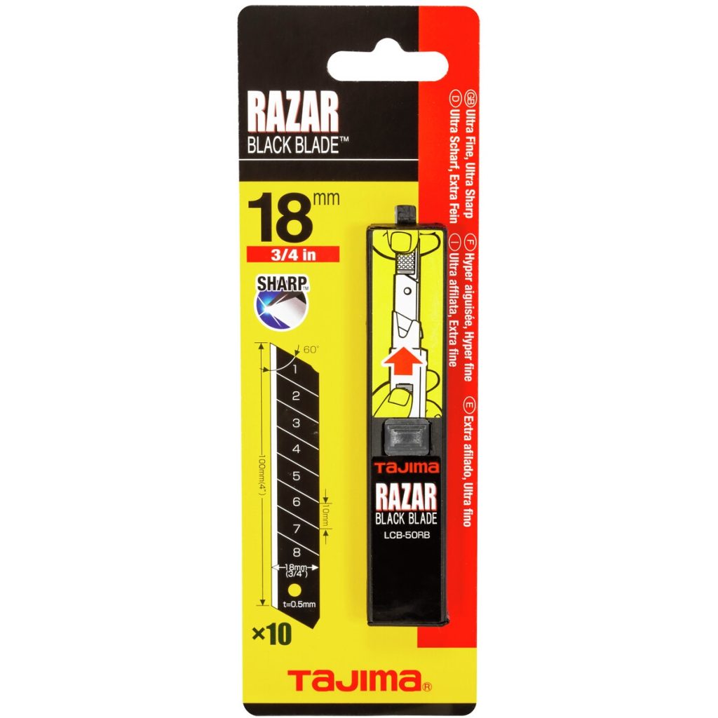 LĀPSTIŅU ASMEŅI 18 MM 10KPL RAZAR BLACK LCB-50RB