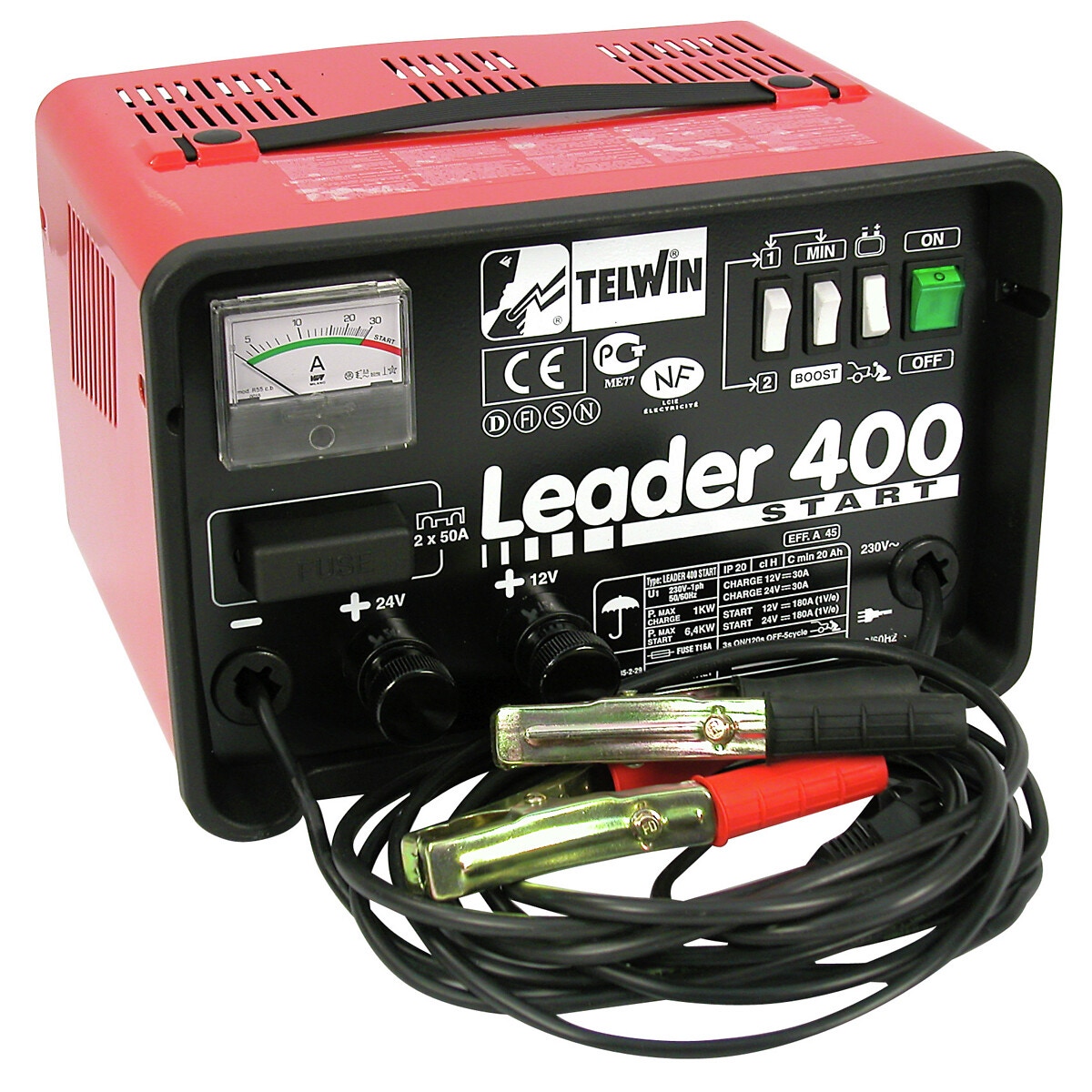 Baterija lādētājs / starteris 12/24v 180a leader 400