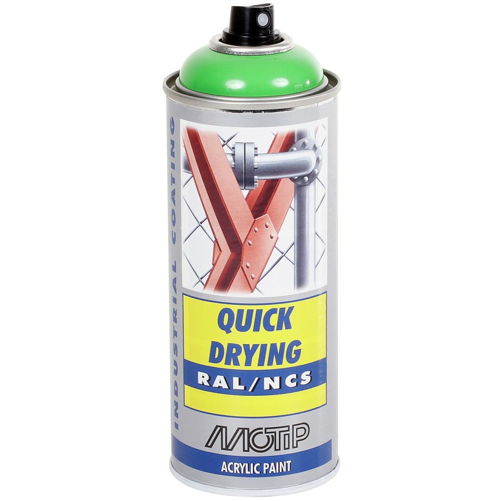Krāsa ar smidzināšanas paņēmienu zaļš ral6018 akril 400ml