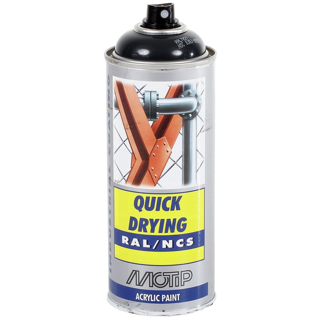 Izsmidzināmā krāsa melns pelēka ral7021 akrila 400ml