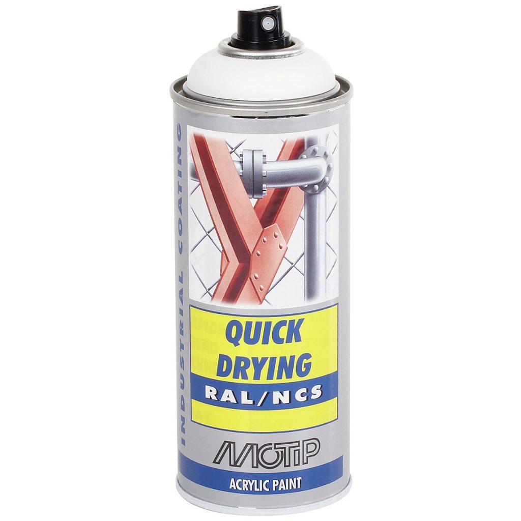 Krāsu izsmidzināms balts mat ral9010 akril. aerosols 400ml