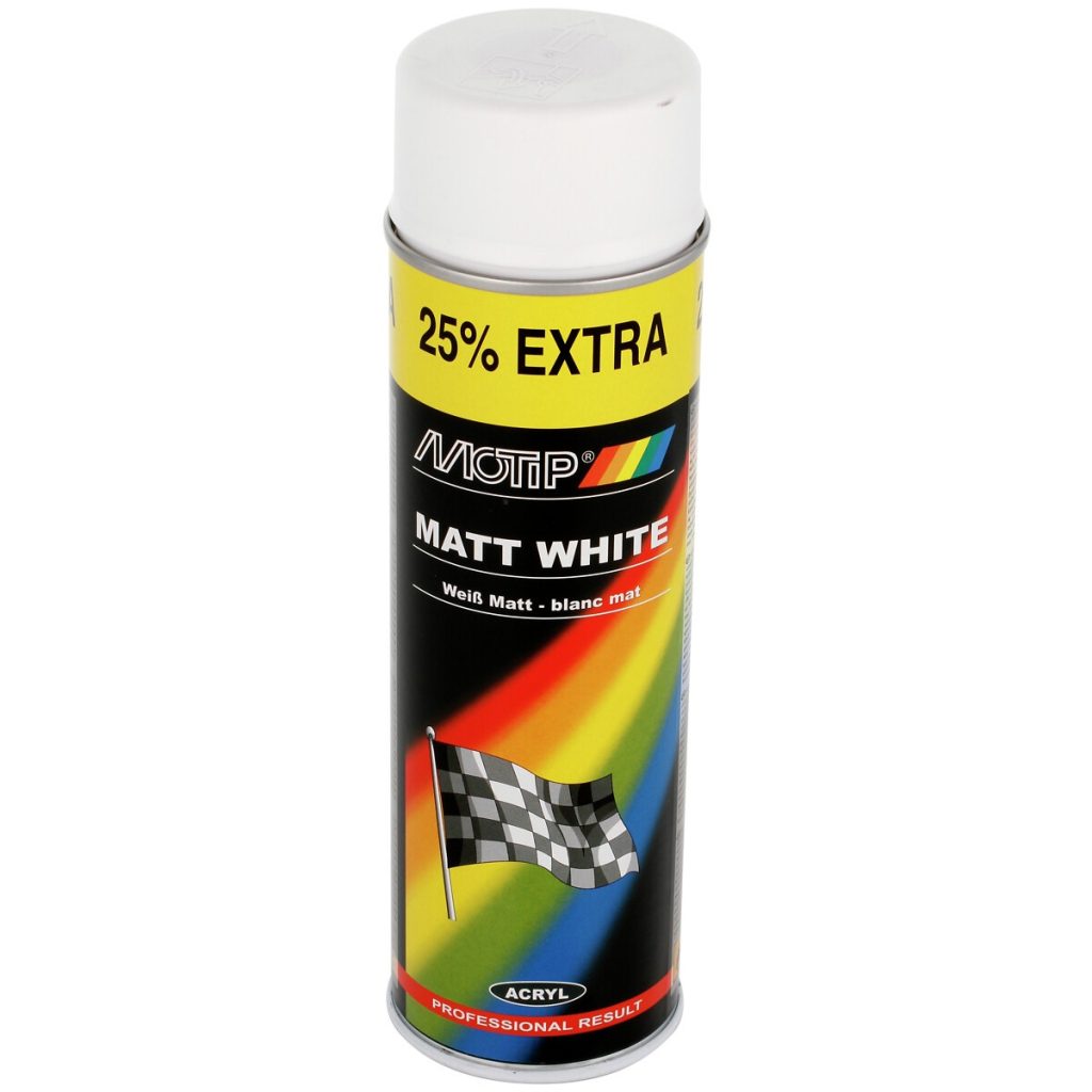 Acryl lackspray auto balts matēts 500ml