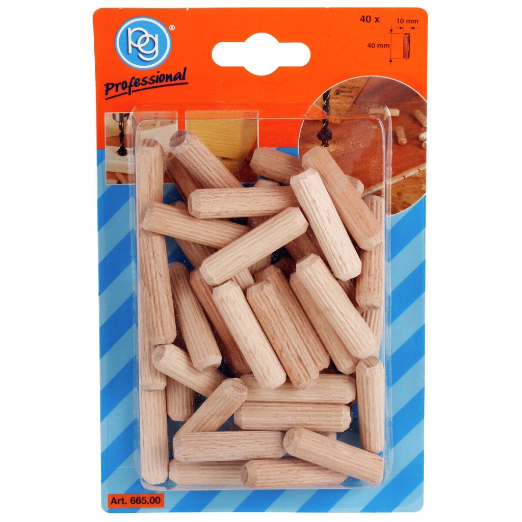Dībeļi ar rievām 10x40mm 40gab.