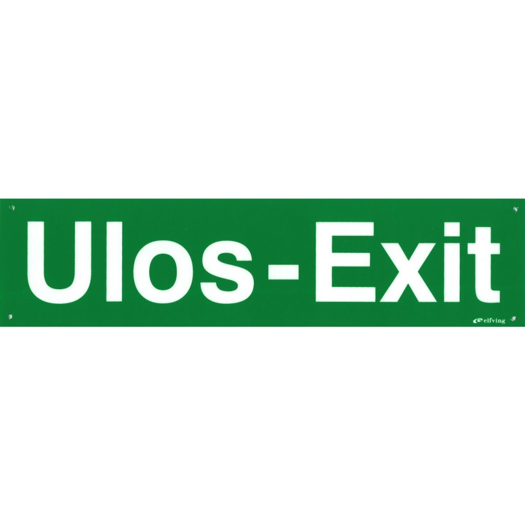 Zīmols lumīnija. 400×100 ulos-exit, plastmasas