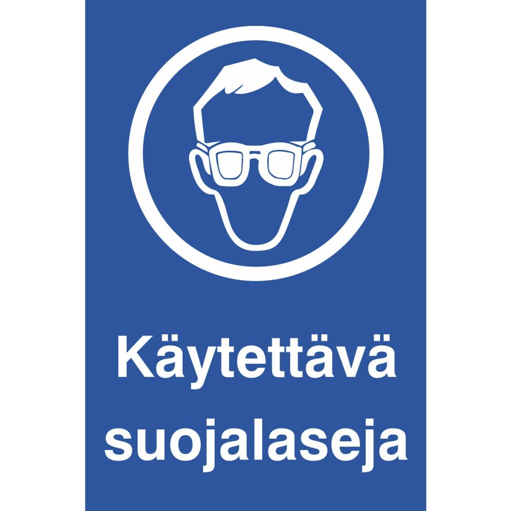 Zīme 200×300 käytettävä suojalaseja, plastmasas
