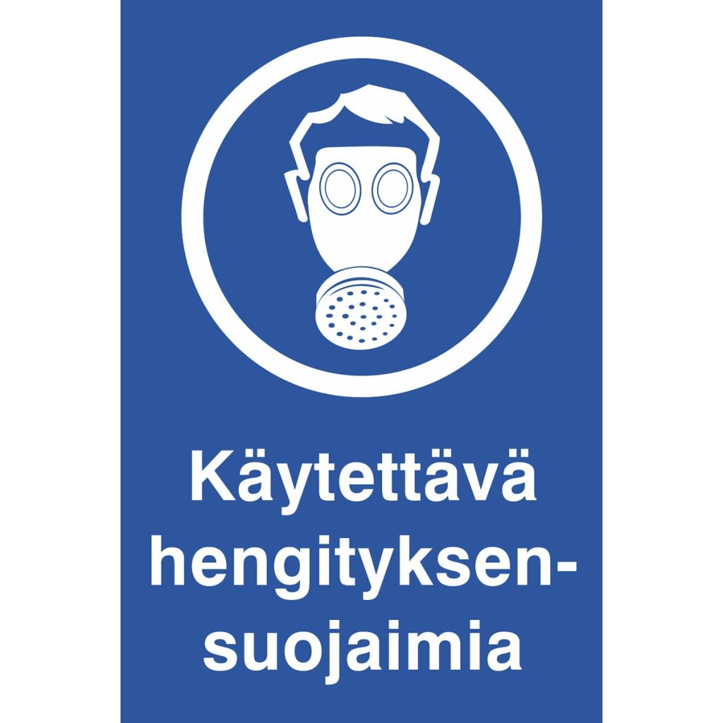 Zīme 200×300 käytettävä hengityksensuojaimia, plas