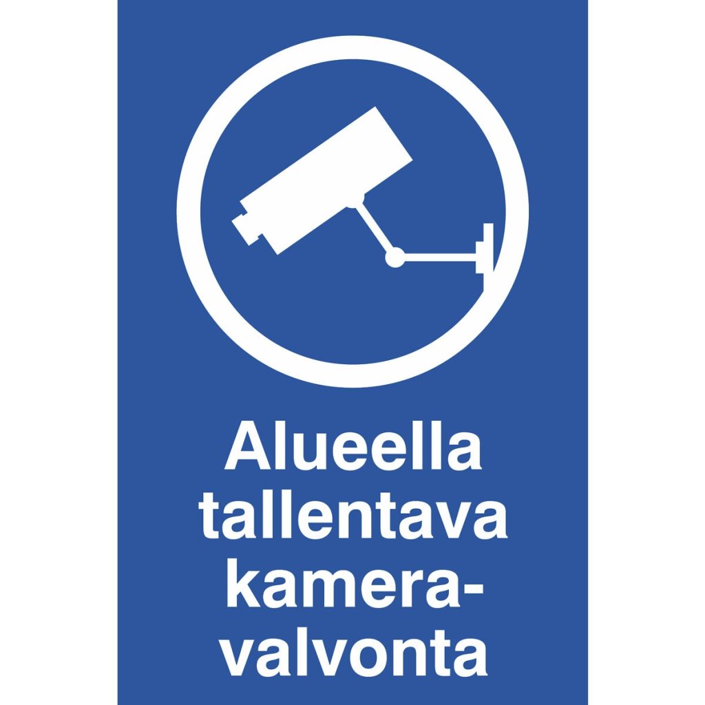 Zīme 200×300 alueella tallentava kameravalvonta, p