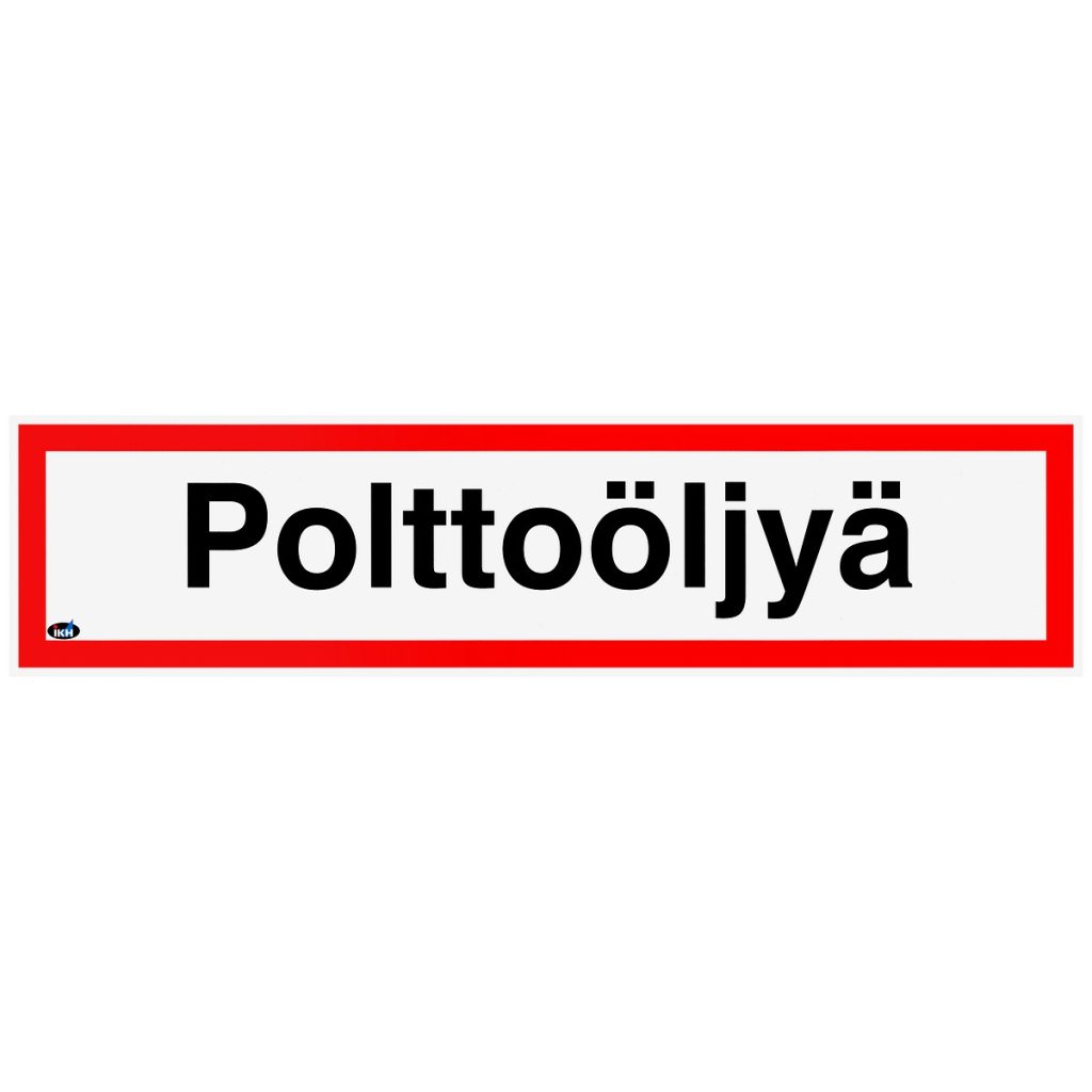 Zīme 400×100 polttoöljy, plastmasas