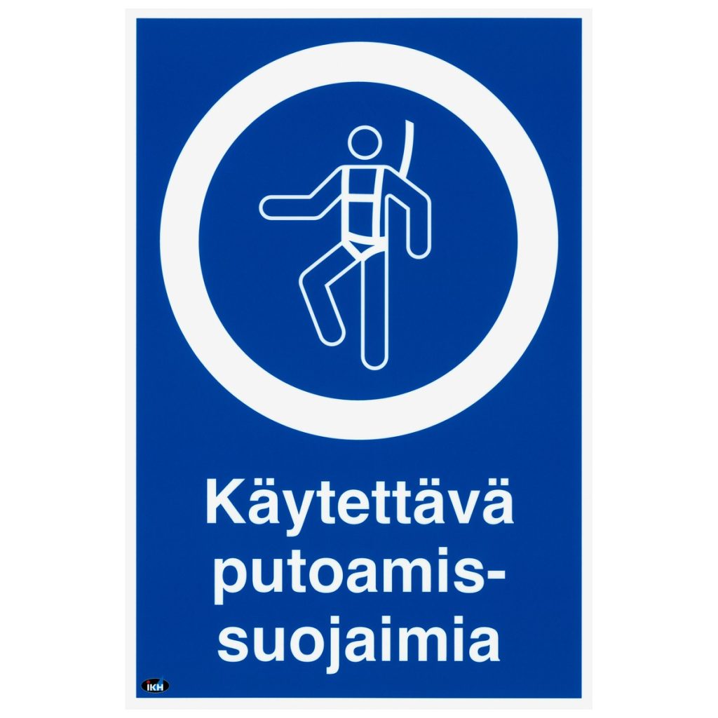 Zīme 200×300 käytettävä putoamissuojaimia, plastmasas