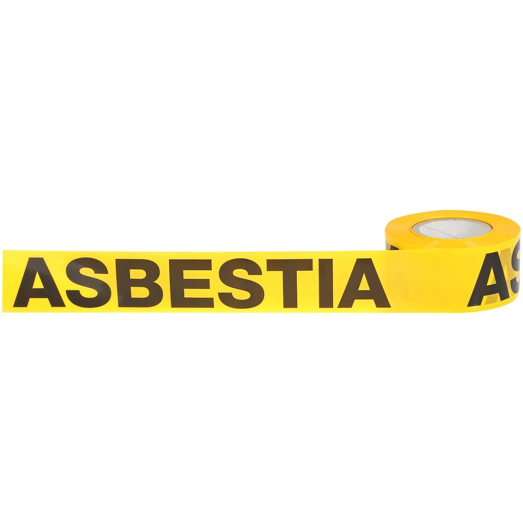 Divpusēja marķēšanas lenta “ASBESTI”, 75 mm × 150 m