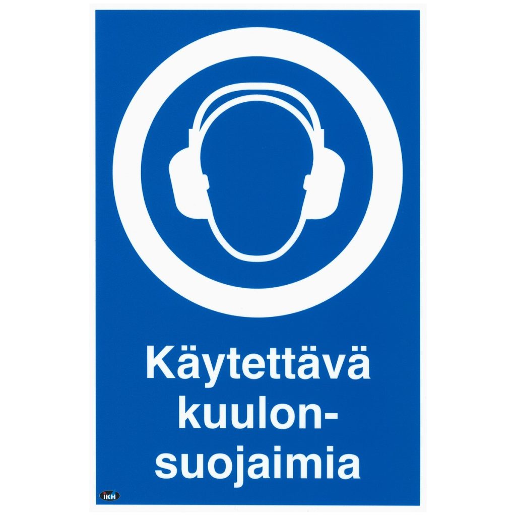 Zīme 200×300 käytettävä kuulonsuojaimia, plastmasas